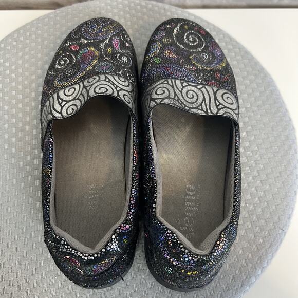 Alegria Glee Comfort Shoes Womens 39 US 9 Black Leather Swirl Slip On Comfort - Picture 8 of 13